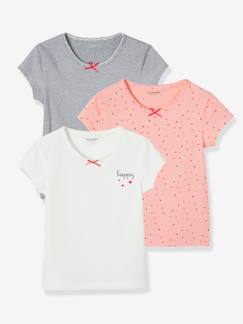 Niña-Ropa interior-Camisetas y Tops de interior-Lote de 3 camisetas de manga corta para niña Dream