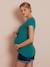 Camiseta tunecina de embarazo y lactancia negro+ROSA OSCURO LISO+VERDE OSCURO LISO 