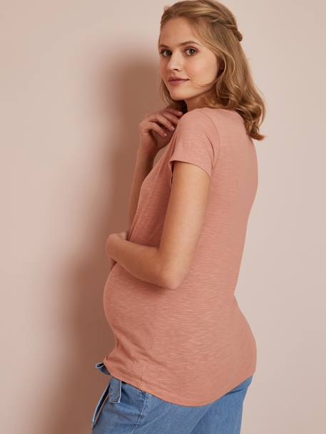 Camiseta tunecina de embarazo y lactancia negro+ROSA OSCURO LISO+VERDE OSCURO LISO 