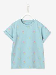 Camiseta para niña bordada con flores  
