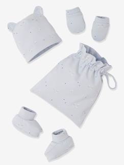 Bebé-Accesorios-Conjunto de gorro + patucos + manoplas y bolso para bebé