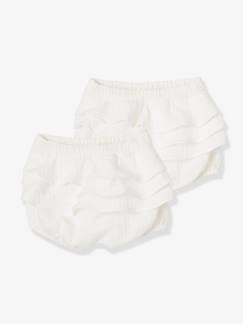 Bebé-Shorts-Lote de 2 pantalones bombachos de gasa de algodón para bebé niña