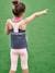 Camiseta deportiva de tirantes efecto top para niña GRIS OSCURO ESTAMPADO+GRIS OSCURO LISO 