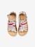 Sandalias de piel estilo espartanas, para niña AMARILLO FUERTE METALIZADO+GRIS MEDIO METALIZADO+NEGRO OSCURO LISO 