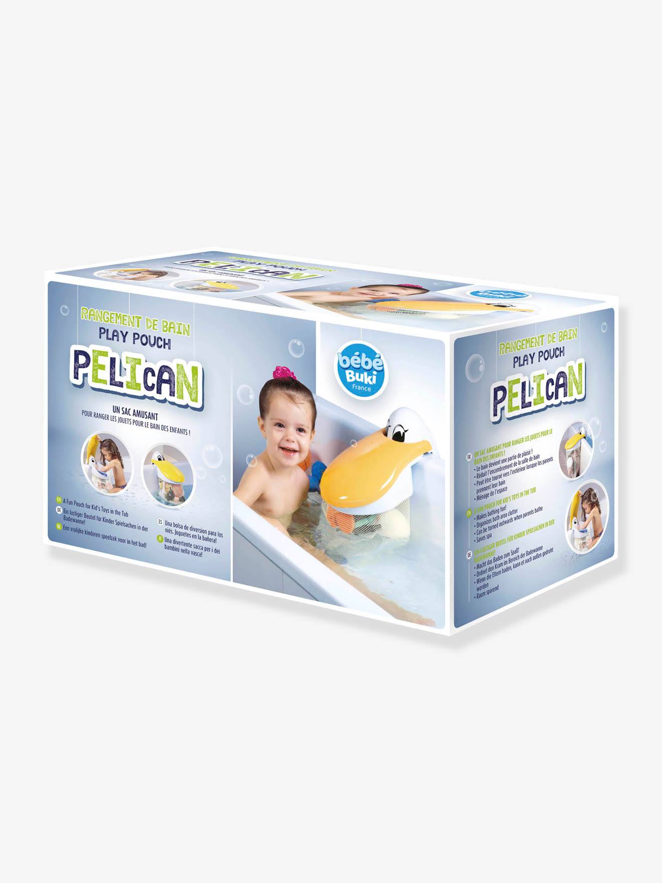 Pelicano Para Organizacion En El Bano Buki Blanco Claro Liso Con Motivos Buki