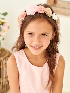 Niña-Accesorios-Corona de flores rosas para niña