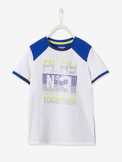 Niño-Ropa deportiva-Camiseta deportiva bicolor de tejido técnico y detalles de efecto pixelado, para niño