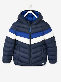 Niño-Abrigos y chaquetas-Chaqueta acolchada con capucha y bandas bicolor, para niño