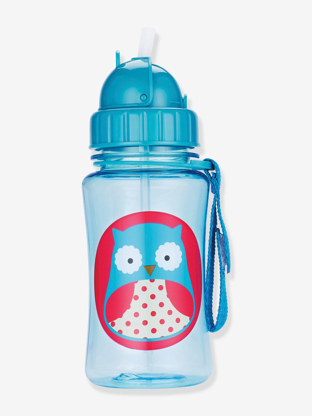 Cantimplora Con Pajita Zoo Skip Hop Azul Medio Liso Con Motivos Skip Hop