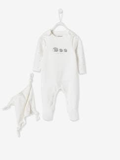 Bebé-Conjunto para recién nacido + body + doudou de algodón orgánico