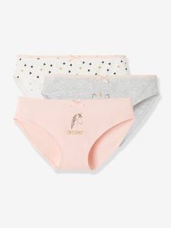 Niña-Ropa interior-Pack de 3 braguitas con gatos y unicornio, para niña
