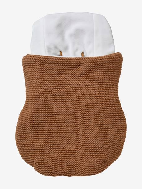 Saco Chancelière De Punto Tricot Con Forro Polar Para Silla De Paseo Marron Medio Liso Vertbaudet