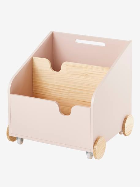 Caja librería con ruedas LÍNEA SCHOOL BLANCO CLARO LISO+ROSA CLARO LISO 