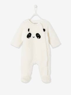 Bebé-Pijamas-Pelele "panda" de pelo sintético para bebé niño