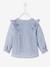 Blusa con volante para bebé niña AZUL OSCURO A RAYAS+BLANCO CLARO LISO+ROSA CLARO ESTAMPADO 
