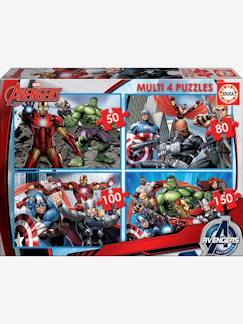 Juguetes-Lote de 4 puzzles progresivos de 50 a 150 piezas Multi 4 Marvel® Los Vengadores EDUCA