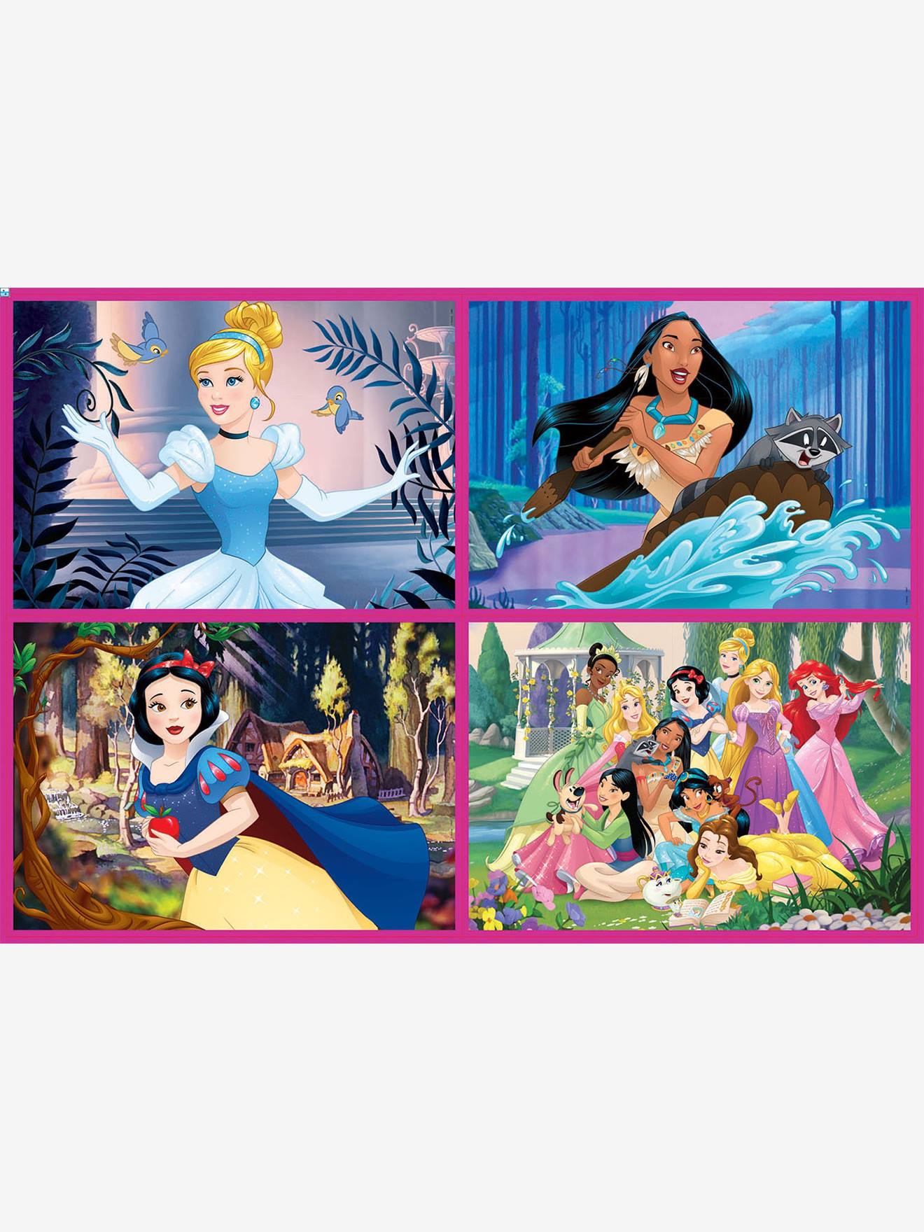 Lote de 4 de 50 a 150 Disney® Princesas EDUCA rosa medio liso con motivos -