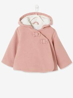 -Abrigo con capucha para bebé niña de paño de lana forrado y guateado