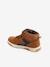 Zapatillas de piel con caña alta, para niño AZUL OSCURO LISO+MARRON CLARO LISO 