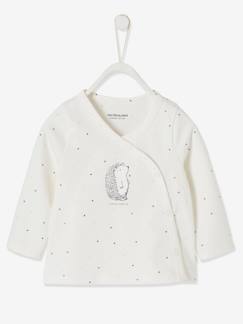 Bebé-Camisetas-Camisetas-Chaqueta cruzada de algodón orgánico, para recién nacido