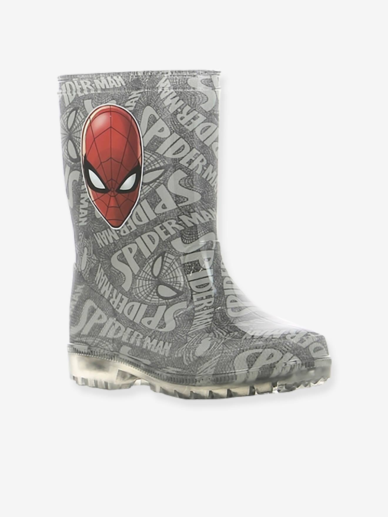 Botas de agua con suela luminosa Spiderman® gris - Spiderman