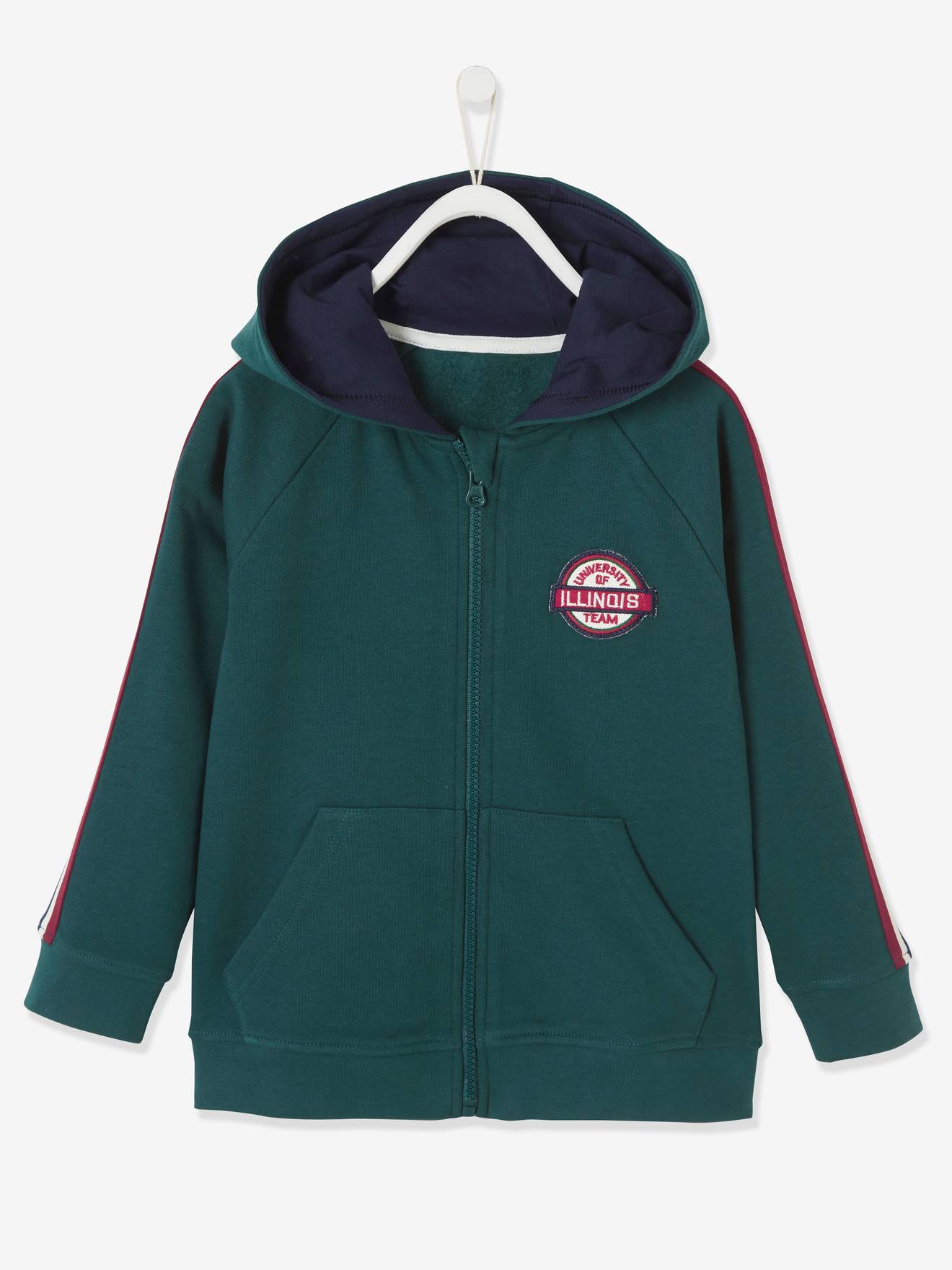 Sudadera con cremallera y capucha, con