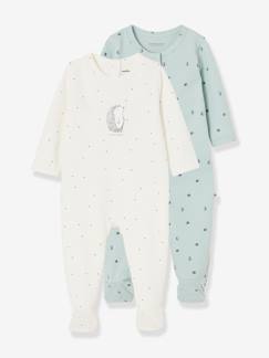Pijamas y bodies bebé-Lote de 2 pijamas para bebé recién nacido de algodón orgánico "lovely nature"
