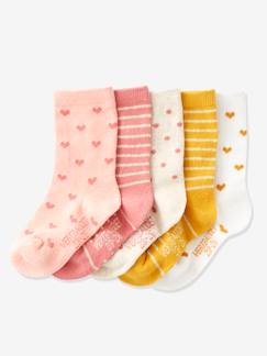 Niña-Ropa interior-Calcetines-Lote de 5 pares de calcetines medianos fantasía para niña