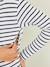 Camiseta para embarazo y lactancia cruzada BLANCO CLARO A RAYAS+ROJO MEDIO A RAYAS 