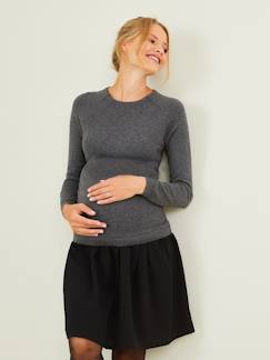 Ropa Premamá-Vestidos embarazo-Vestido de dos materias para embarazo y lactancia