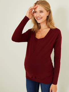Ropa Premamá-Camiseta cruzada de embarazo y lactancia