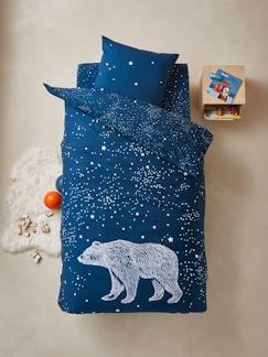 Textil Hogar y Decoración-Ropa de cama niños-Conjunto de funda nórdica con detalles fluorescentes + funda de almohada infantil Ours Polaire