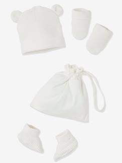 Bebé-Accesorios-Conjunto de gorra, manoplas y patucos para recién nacido, con bolsa a juego Oeko-Tex®