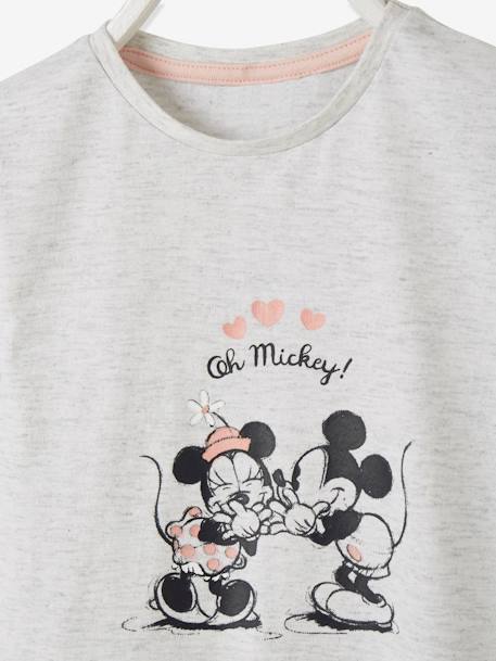 Camiseta Disney Minnie y Mickey® con purpurina GRIS CLARO JASPEADO 