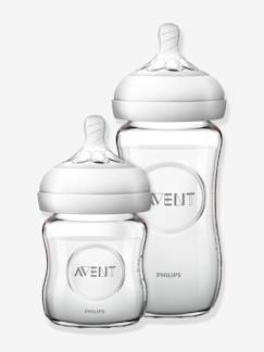 Puericultura-Comida-Biberones y accesorios-Conjunto para recién nacido: 2 biberones de vidrio (125 + 240 ml) Philips AVENT Natural