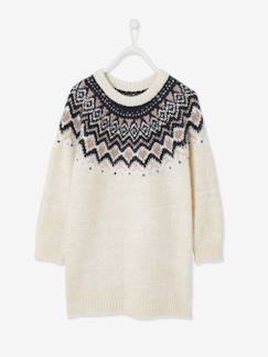 Niña-Vestido jacquard de punto tricot irisado para niña