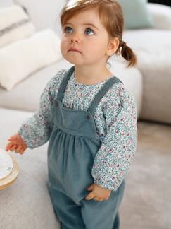 Bebé-Conjuntos-Conjunto de blusa y peto de pana para bebé niña