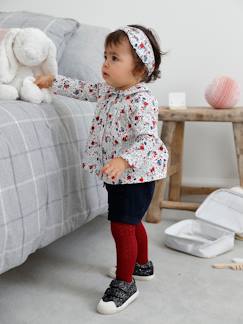 Bebé-Shorts-Conjunto de 3 prendas, camiseta, short de pana y cinta del pelo, para bebé niña