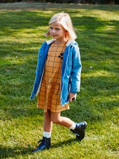 Niña-Abrigos y chaquetas-Abrigos y parkas-Parka con capucha de denim con forro de sherpa, para niña