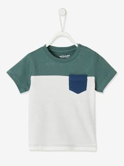 camisetas-Camiseta colorblock de manga corta para bebé