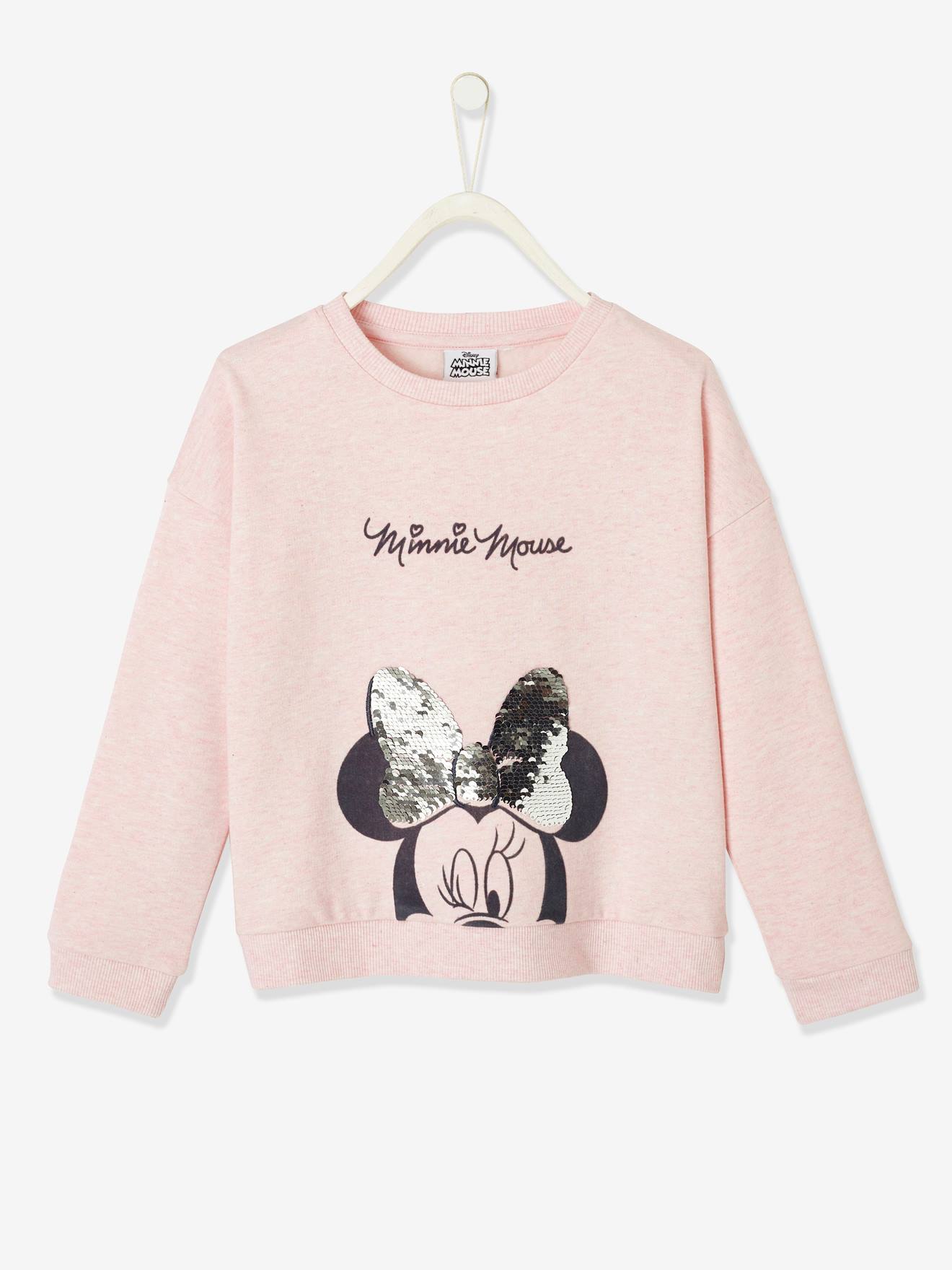 Minnie Mouse Niñas Lentejuelas Reversible de raya Camiseta Mangas Largas 2-8 años