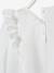 Blusa con smocks y volantes de bordado inglés, para niña AZUL OSCURO LISO+BLANCO CLARO LISO+VERDE MEDIO LISO 