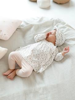 Bebé-Conjunto de 3 prendas con cinta, vestido estampado y leggings para bebé recién nacida