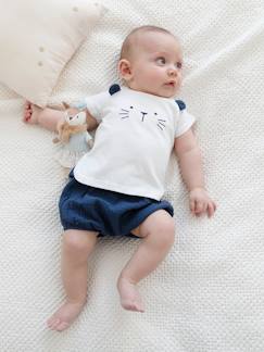 Bebé-Conjuntos-Conjunto para recién nacido de camiseta y short de ceremonia, para bebé