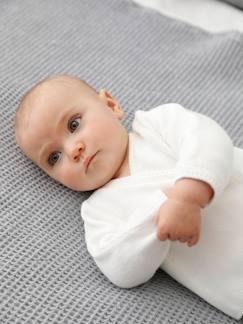 Bebé-Sudaderas, jerséis y chaquetas de punto-Chaquetas de punto-Chaqueta cruzada para bebé de algodón y lana