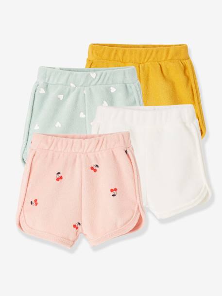 Bebé-Bodies-Pack de 4 shorts de felpa para bebé