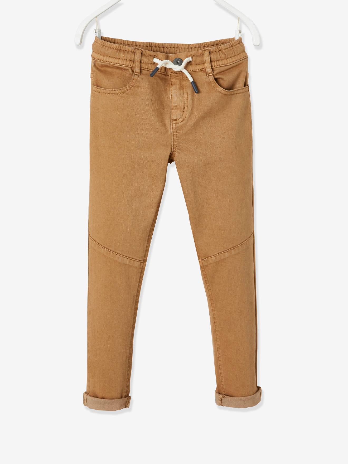Pantalón a color fácil de vestir, para niño beige medio liso con motivos -  Vertbaudet