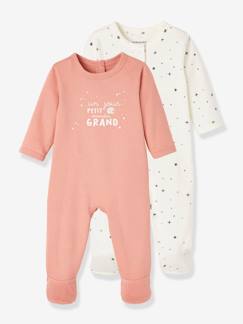 Bebé-Pack de 2 pijamas de algodón orgánico, para recién nacido