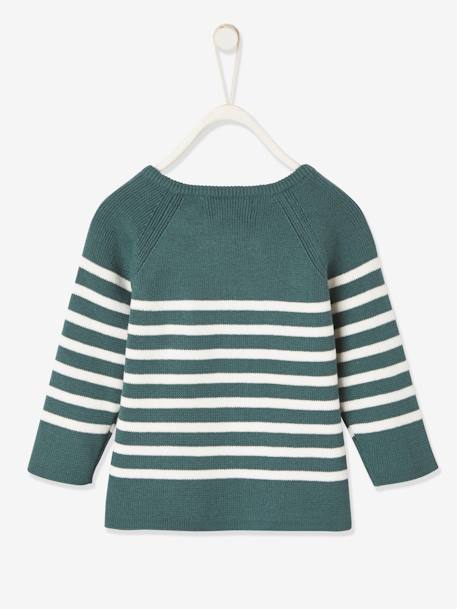 Jersey estilo marinero para bebé AZUL OSCURO A RAYAS+MARRON MEDIO A RAYAS+VERDE OSCURO A RAYAS 