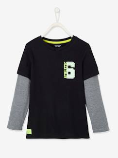 Niño-Camisetas y polos-Camiseta deportiva efecto 2 en 1 con detales flúor, para niño